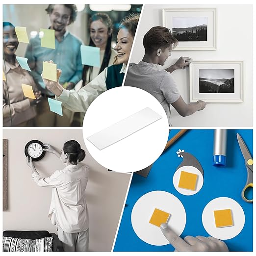uxcell 30Pcs Double Sided Adhesive Pads, 3.35" x 0.98" Clear Removable Heavy Duty Mounting Tape Picture Hanging Sticky Adhesive Pad for Wall, Poster Picture, DIY Craft