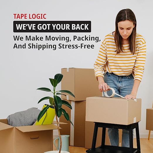 Tape Logic 2" x 55 yds Acrylic Packing Tape 2.6 Mil, Clear (6-Pack) Heavy Duty Packing Tape Rolls for Sealing Boxes at Home, Warehouse, & Office, Supplies for Packaging, Shipping, Moving