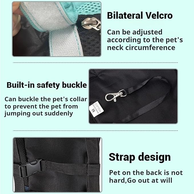 Portable Pet Carrier Backpack, Adjustable Pet Front Cat Dog Carrier Backpack Travel Bag for Small Medium Dogs Cats Puppies, Cat Backpack Carrier for Hiking Cycling (D, XL)