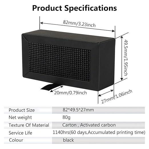 2PCS 3D Printer Activated Carbon Air Filter Cartridge