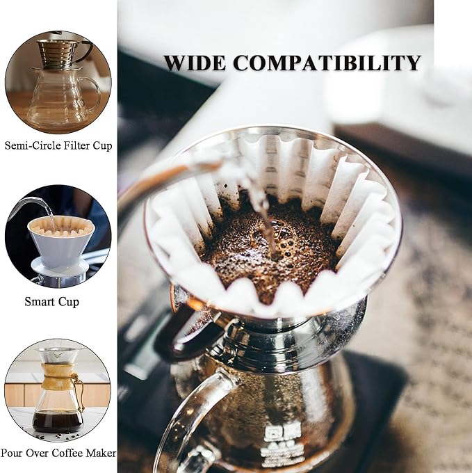 1-2 Cup White Coffee Filters, Small Coffee Maker, Single Serve Coffee Pot
