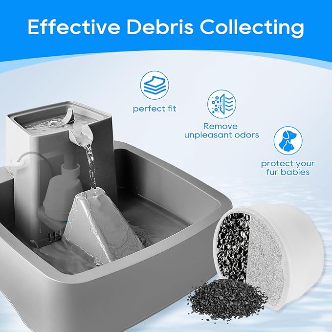 Replacement Carbon Filters for Drinkwell, Cat Water Fountain Filter, Dog Pet Fountain Filters Compatible with Petsafe Water Fountains Seaside Creekside Pagoda Seascape Butterfly Avalon 6PCS
