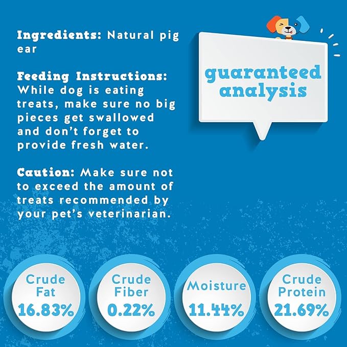 Jack & Pup Pig Ears for Dogs (25 Pack) – All Natural Whole Pig Ear Dog Chews, Single Ingredient, Extra Thick & Large, Long Lasting Treats for Small, Medium & Large Dogs – Rawhide Alternative
