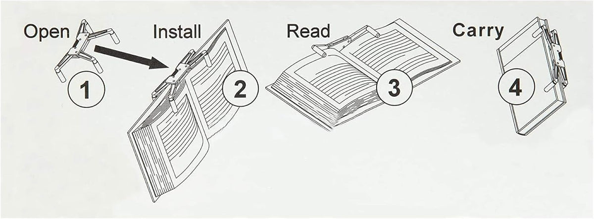 Portable Book Page Holder for Hands Free Reading in Bed, on the Go, on the Treadmill & Exercise Bike - Works on Hardcovers, Paperbacks, Magazines, and Comic, Art, Piano and Recipe Books
