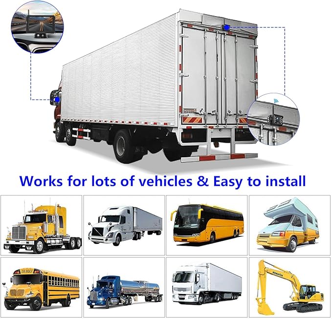 Wireless Reversing Camera System with 5 inch Split Screen, IP69K Waterproof Backup Camera with Night Vision, Support add 2nd Wireless Rear View Camera for Trailer, RV, Trucks, Farm Vehicle