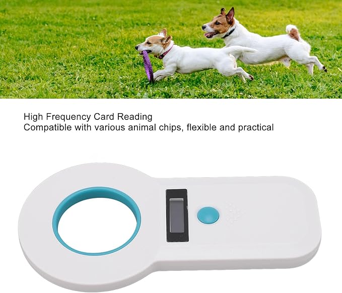 Acouto Pet Chip Scanner for Dogs and Cats - USB Microchip Reader with 15 Digits Recognition and 128 Data Storage, Compact & Portable Device (White)