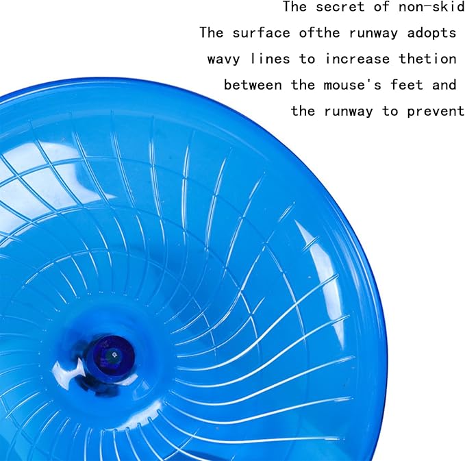 Hamster Flying Saucer Silent Running Wheel, 12 Inch, Suitable for Guinea Pigs, Hamsters, Hedgehogs and Other Small Animals to Ensure Safe Exercise（Blue）