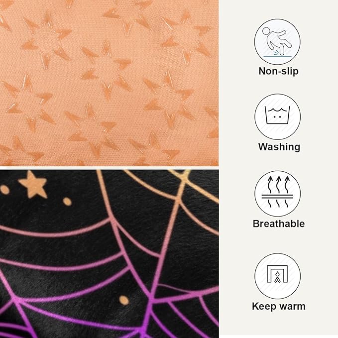 Halloween Spider Web Pet Bed Cute Dog Bed Mat Absorbing Non Slip Pad Pet Sleeping Mat for Small, Medium, and Large Dogs Puppy Cat 24 in x 18 in