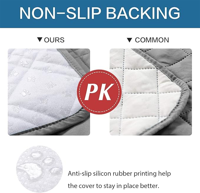 Waterproof Dog Bed Covers for Couch Protection, Water-Resistant Soft Dog Pet Blanket Anti-Slip Dog Blanket for Bed, for Furniture Bed Couch Sofa (Light Gray,68x82inch)