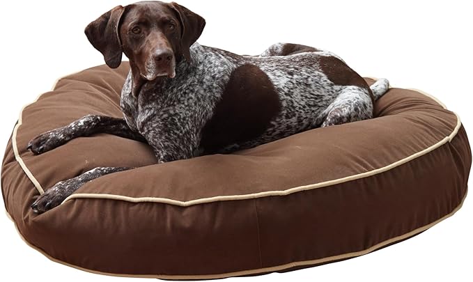 Happy Hounds Scout Round Reversible Pillow Dog Bed, Large (42" x 42"), Chocolate