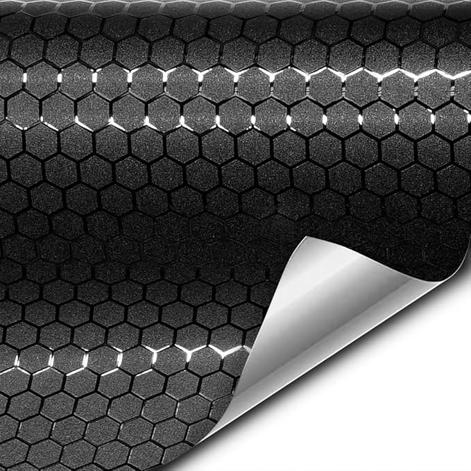 VViViD+ Honeycomb Matte Black Medium Pattern Car Wrap Vinyl (10ft x 5ft)