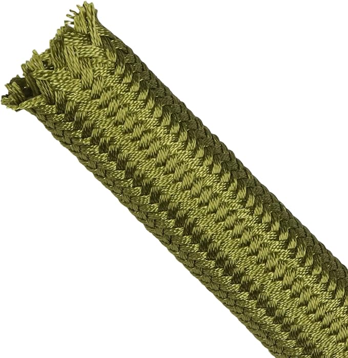 Polyamide Cable Sleeve, 10ft Flexible Expandable Braided Sleeving, Cable Management Sleeve for TV Computer Office Home Entertainment (Green, 1/2")