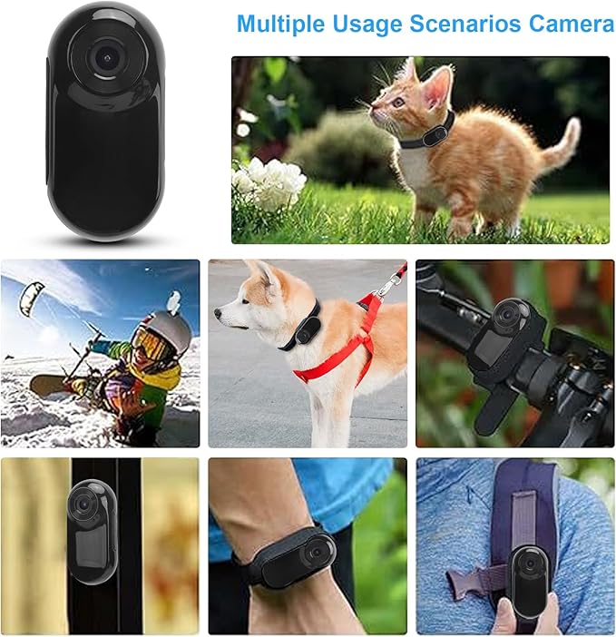 ASHATA HD 1080P Cat Collar Camera, Pet DV Camera 170 Degree Wide Angle Lens, Dog Collar Camera Sport Action Camera for Cats Dogs Outdoor Inoor Puppy Supplies Birthday, ASHATA9eazqg3rc4