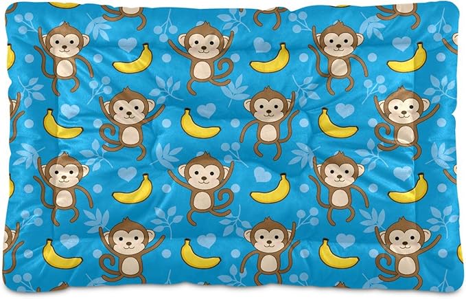 Pet Bed Monkey Banana Dog Bed Mat Absorbing Non Slip Pad Pet Sleeping Mat for Small, Medium, and Large Dogs Puppy Cat 36 in x 24 in