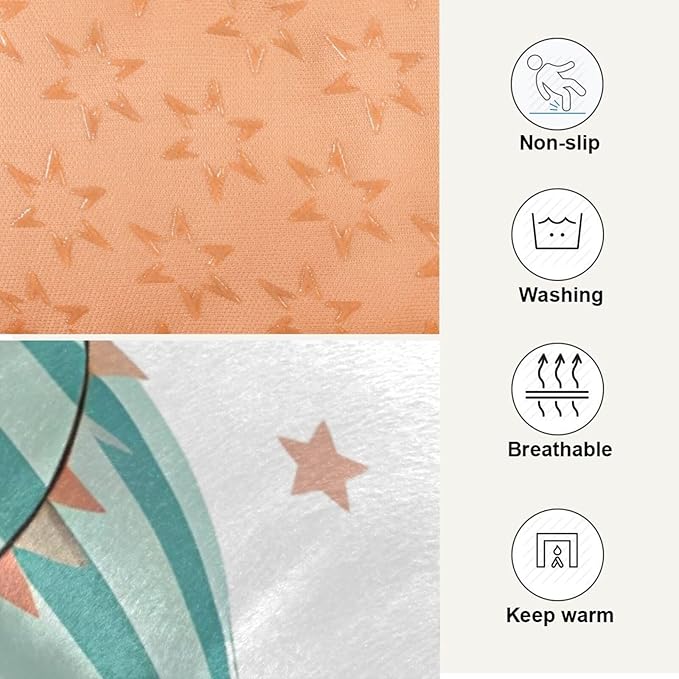 Emelivor Hot Air Balloons White Dog Cat Bed Washable Crate Pet Bed Anti-Slip Comfortable Crate Pet Puppy Bed Mat for Small Medium Large Dogs Cats,36x24in