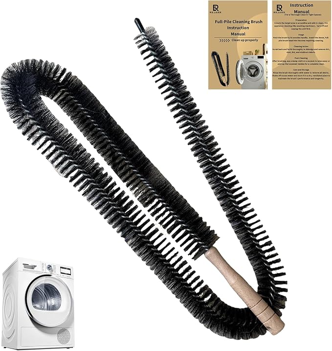 Full-Bristle Dryer Vent Cleaner Brush, Dryer Lint Brush and Lint Removal Tool