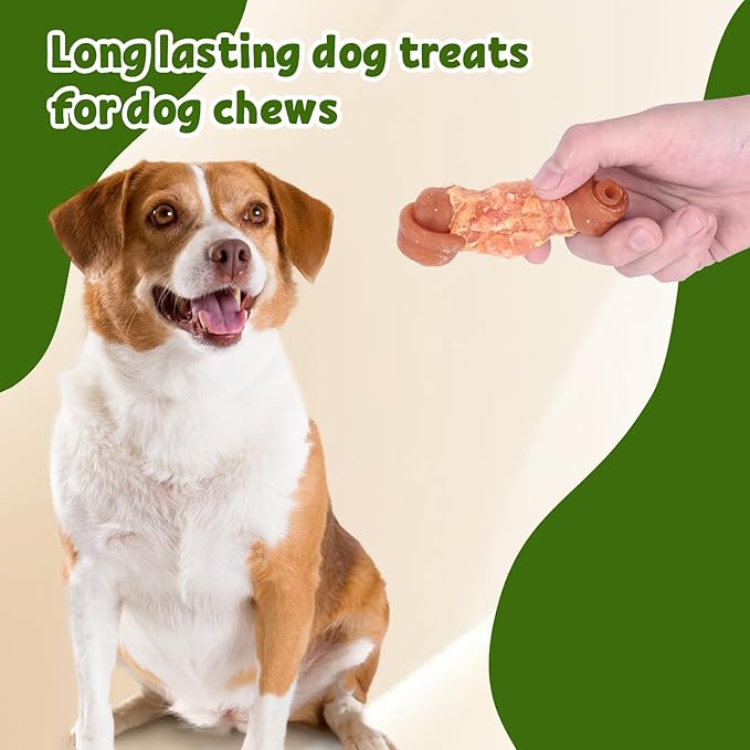 Chicken Wrapped Dog Treats with Cranberry & Peanut Butter – Natural Chewy Bone Long Lasting Snacks for Medium to Large Dogs 4.5" 227g/0.5lb