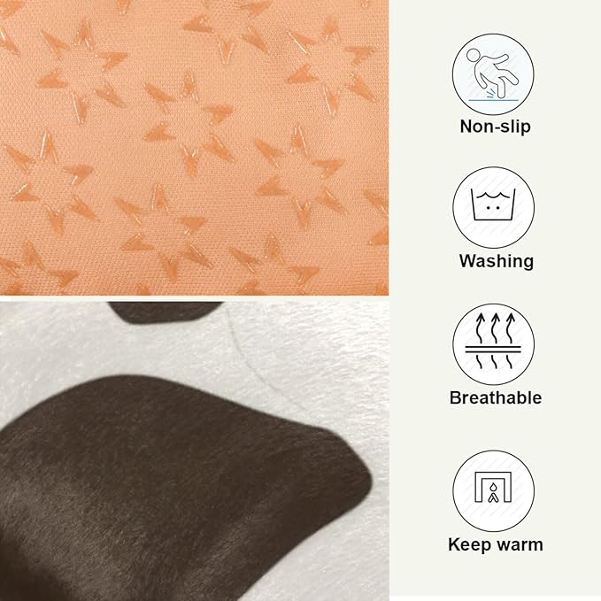 Cow Leopard Dog Bed Mat, Cat Crate Pad Non-Slip Washable Soft Fluffy Pet Kennel Floor Mat for Small, Medium, Large Dogs Cats, 24"x18"