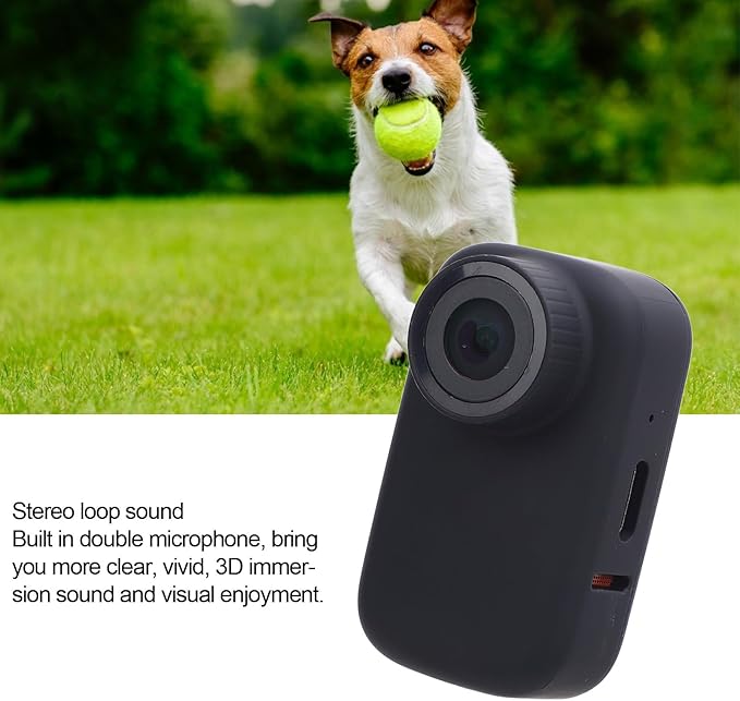 Pet Body Worn Camera, Pet Wearable Body Cam with HD Resolution and Water Design, Lightweight Action Camera for Dog Cat Outdoor Travel Adventures (Black)