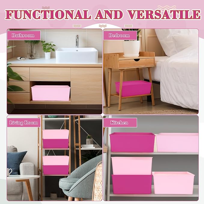 Menkxi 6 Pcs Large Plastic Storage Bins