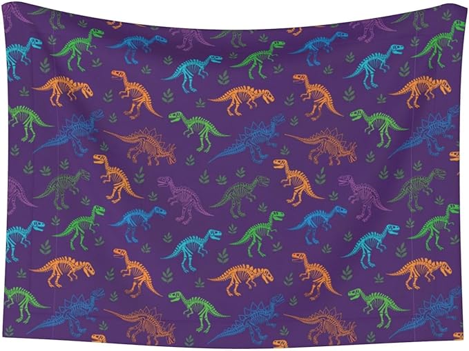 Pet Blanket for Couches and Beds, Cool Dinosaur Purple, Reversible Double Sided Plush Design with Soft Bumpy Texture and Smooth Surface, Furniture Protector
