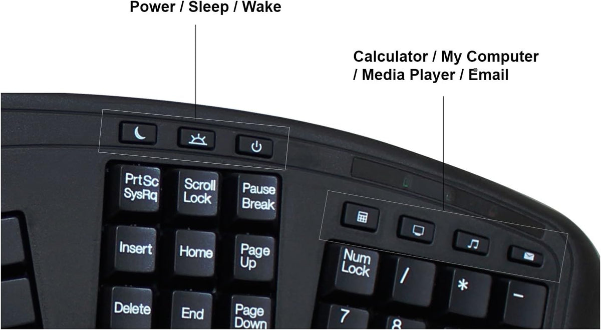 Adesso AKB-450UB Ergonomic Keyboard with Built-in Touchpad, Wired USB