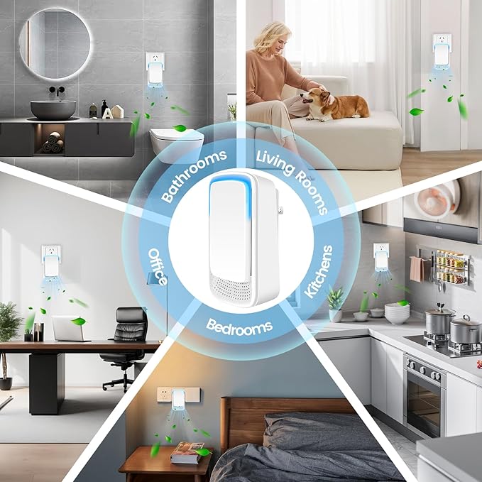 4Pack Plug In Air Purifier for Home Mini Ionic Air Purifier for Small Room Quiet Working Air Ionizers for Home,Office, Bedroom,Living Room,Portable Air Freshener for Odor,Pets Smell(4)