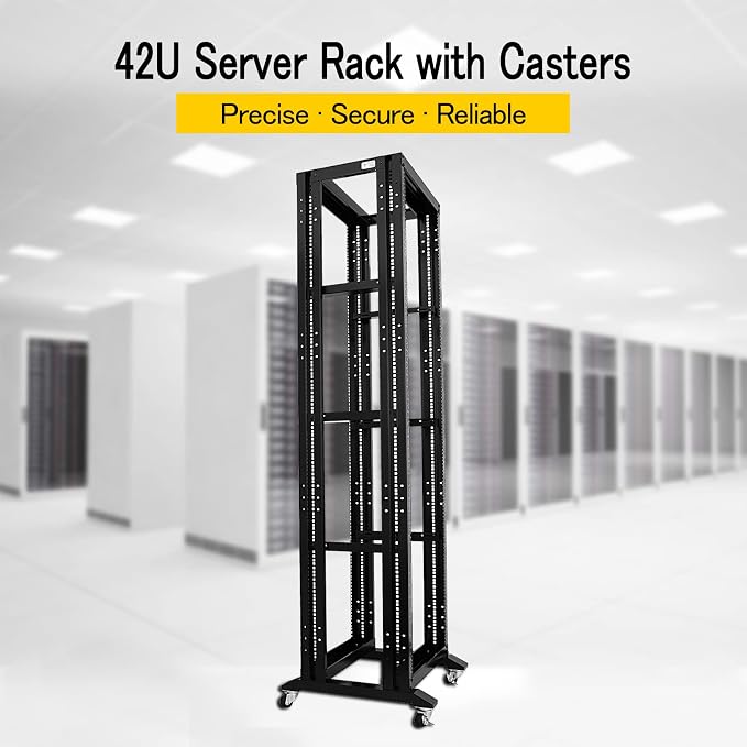 Raising Electronics Server Rack Open Frame Rack 4 Post 19 inch Adjustable