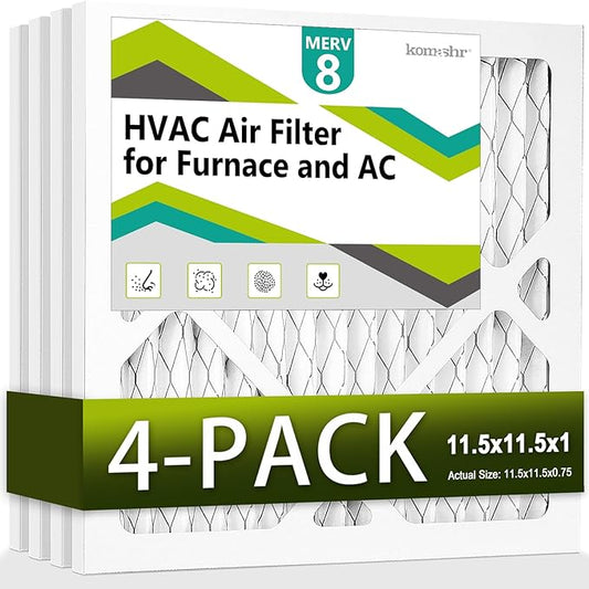 11.5x11.5x1 Air Filter MERV 8, HVAC/Furnace AC Filter Replacement, Dust