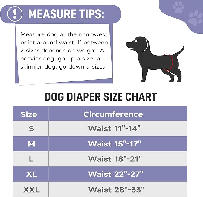 Male Dog Diapers, 5 Pack, Medium, Colorful, Male Dogs, Dog Incontinence Protectors