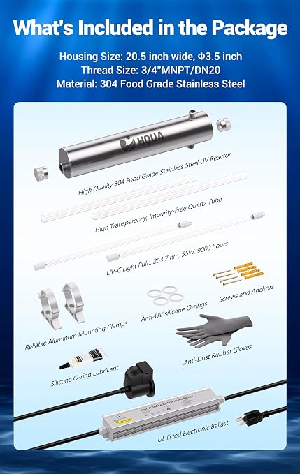 HQUA-TWS-12 Ultraviolet Water Purifier Filter