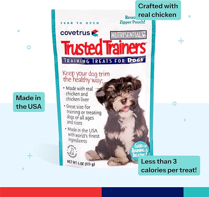 Covetrus NutriSentials Trusted Trainers Training Treats for Dogs - Soft Dog Treats for Small, Medium & Large Dogs - Chicken Flavor - 10 Pack - 4 oz