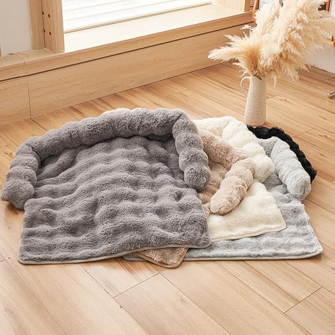 Dream Cloud Pet Sofa Bed for Couch, Fluffy Fuzzy Cozy Washable Couch Cover,Luxurious Cozy Dog CouchBed,Non-Slip Fluffy Plush Dog Sofa Mat for Furniture Protector for Small, Medium Dogs and Cats