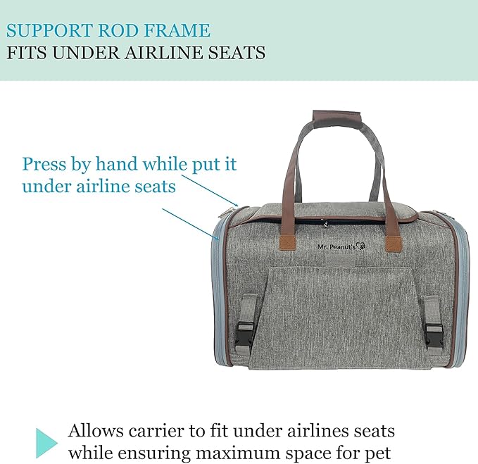 Mr. Peanut's Gold Series Standard Size Airline Compliant Expandable Pet Carrier V3.0 (Deja Blue)