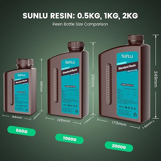 SUNLU 3D Printer Resin 1kg, Fast Curing Standard 3D Resin