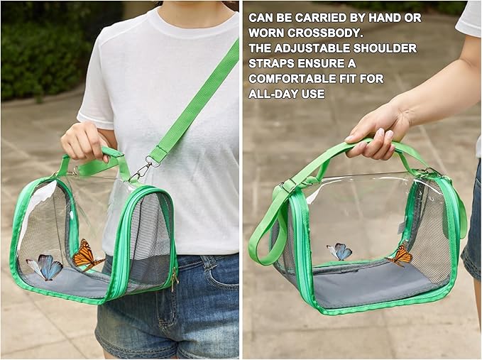 Portable Small Pet Carrier Bag – Travel Bird Cage for Parrots, Parakeets, Cockatiels, Hamsters, Lizard and Vet Visit with Shoulder Straps & Side Access (Excludes tray and stand, Gray, 10.2*7.5*7.6in)