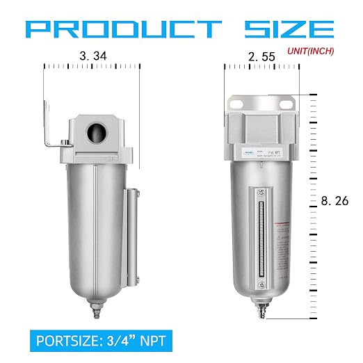 NANPU Industrial Grade Heavy Duty Particulate Filter, Metal Bowl, Suitable