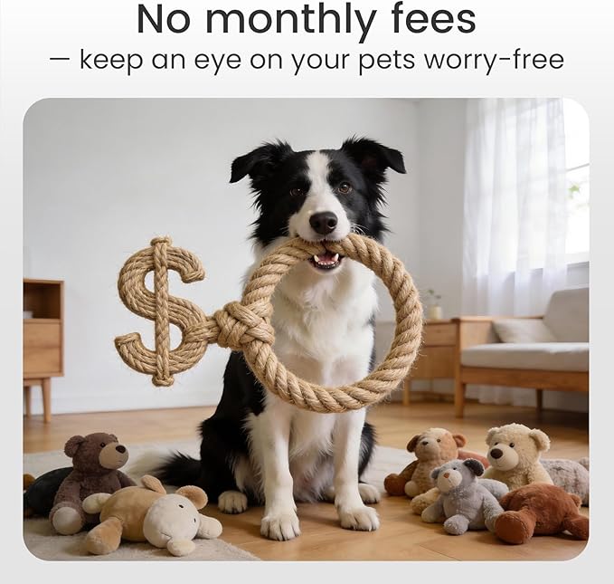 youkey 2.5K HD Indoor Pet Camera, Two-Way Audio Chat to Your Pets, 360° AI Pet Tracking, Privacy Mode, No Monthly Fees, Pet/Human Detection, Night Vision, WiFi 6（2.4GHz & 5GHz）