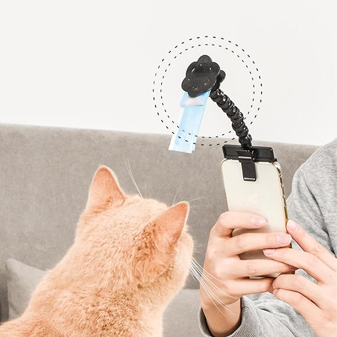 Dog Selfie Treat Clip, Rotatable Pet Selfie Stick Smartphone Attachment, Stable and Firm - Adjustable Angle, Versatile Use for Dogs and Cats