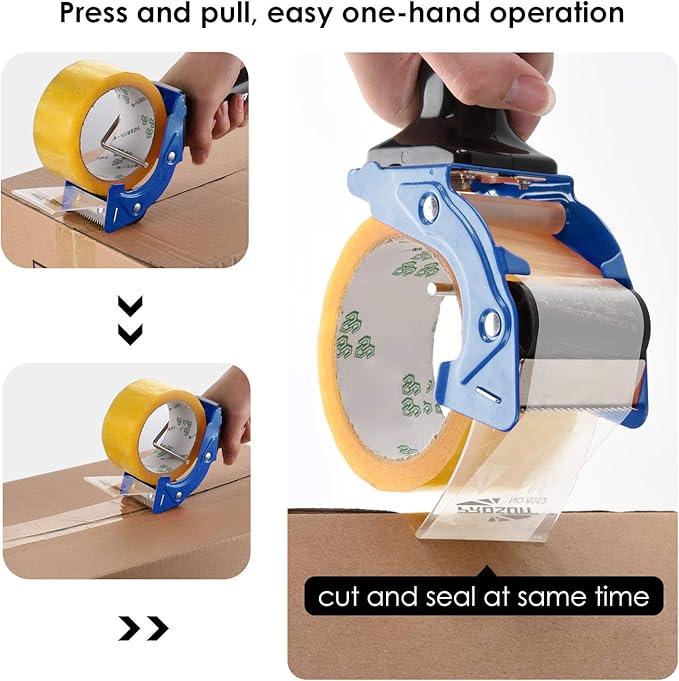 Fast Reload 2 Inch Tape Gun Dispenser Packing Packaging Sealing Cutter Blue