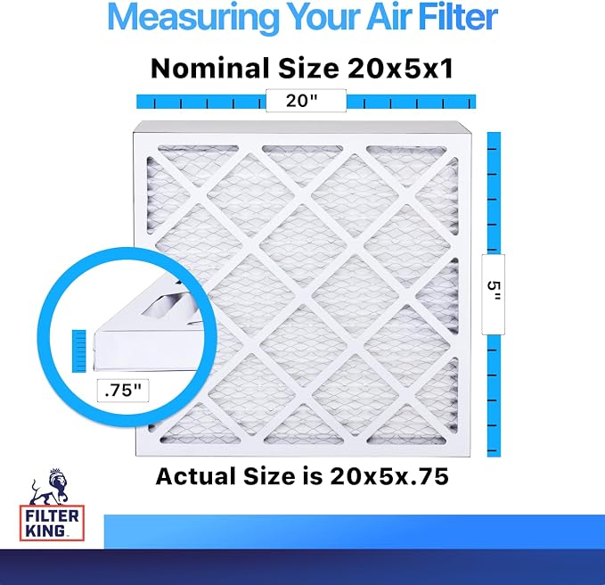 Filter King 20x5x1 Air Filter | 4-PACK | MERV 8 HVAC Pleated A/C Furnace