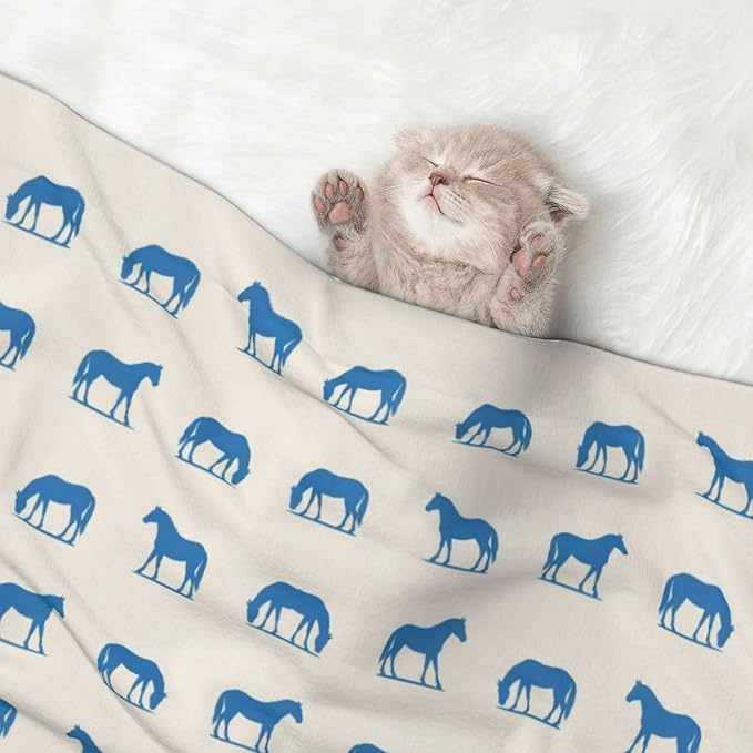 Pet Blanket for Travel and Home, Abstract Horse, Reversible Plush Dot Design with Soft Grip Texture on One Side Perfect for Car Seats Moving Vehicles
