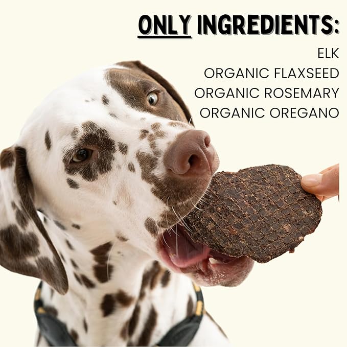 Winnie Lou Elk Jerky Dog Treats – Limited Ingredient, Human Grade, Training Treats for Small, Medium & Large Dogs, USA Made, High Protein, Chews, Hypoallergenic, Sensative Stomach (2 Pack)
