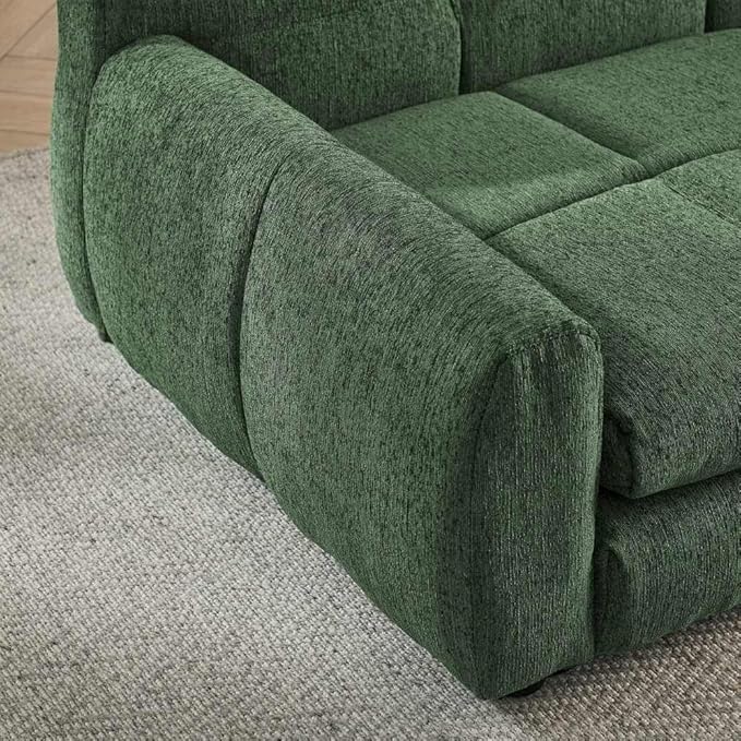 Modern Pet Sofa Bed for Large Dogs Up to 130lbs, Luxurious Living Room Dog Couch with Supportive Backrest and Armrests, Easy-to-Clean Linen Fabric Elevated Pet Furniture