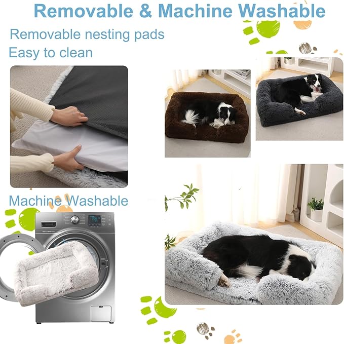 Dog Beds Large Sized dog Orthopedic, Sofa Dog Bed with Waterproof Lining and Nonskid Bottom, Rectangle Washable Dog Bed for Medium Small Dogs and Cats Comfortable ( Color : Brown , Size : 31 x 21" )