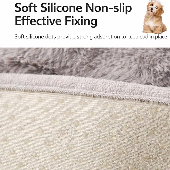 Dream Cloud Pet Sofa Bed, Dream Cloud Pet Sofa Bed Cover, Cozy Rabbit-Velvet Non-Slip Washable Fluffy Plush Pet Mat for Furniture Protection, Soft Couch Bed for Dogs & Cats (White, 70X70 CM)
