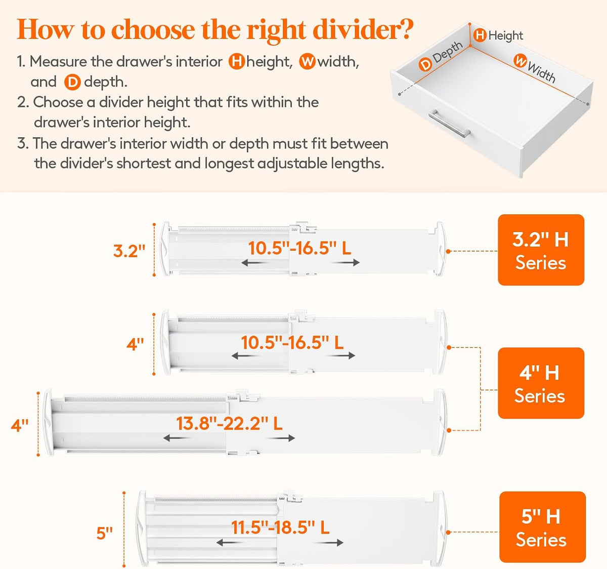 Lifewit 9 Pack 4" High Drawer Dividers, Adjustable Drawer Organizer Clothes