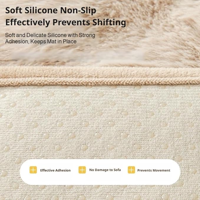 Waterproof Throw Blanket For Dogs & Indoor Cats,Dog Pad Washable Removable Couch Cover,Plush Long Fur Mat with Non Slip Silicone Base,Furniture Protector Gift for New Pet Parents,29.5"x29.5" (White)