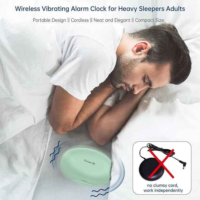DreamSky Vibrating Alarm Clock for Heavy Sleepers