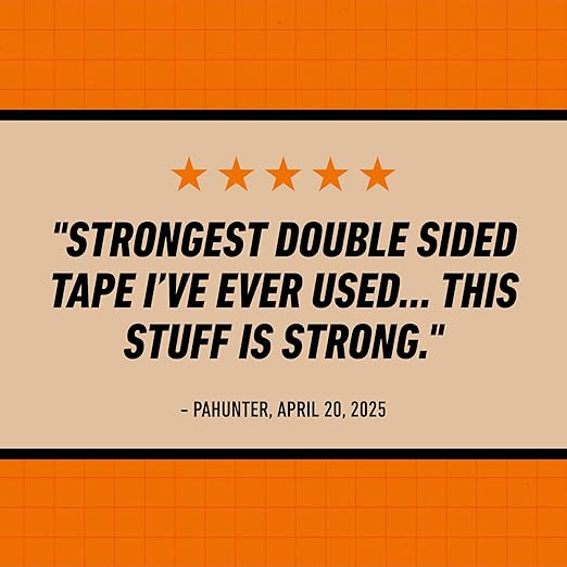 Gorilla Heavy Duty Double Sided Mounting Tape, Black Tape, 1" x 120" (Pack of 4) - Weatherproof for Indoor or Outdoor